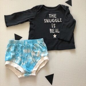 Cat & JACK|Mixed bundle baby lounge set,long sleeve snuggle tee & tie dye bottom